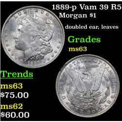 1889-p Vam 39 R5 Morgan Dollar $1 Grades Select Unc