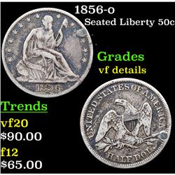 1856-o Seated Half Dollar 50c Grades vf details