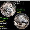 Image 1 : 1924-p Buffalo Nickel 5c Grades Choice AU