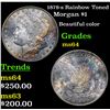 Image 1 : 1878-s Rainbow Toned Morgan Dollar $1 Grades Choice Unc