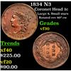 Image 1 : 1834 N3 Coronet Head Large Cent 1c Grades vf++