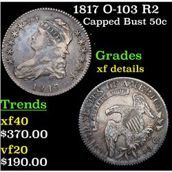 1817 O-103 R2 Capped Bust Half Dollar 50c Grades xf details