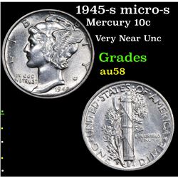 1945-s micro-s Mercury Dime 10c Grades Choice AU/BU Slider