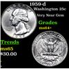 Image 1 : 1959-d Washington Quarter 25c Grades Choice+ Unc