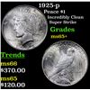 Image 1 : 1925-p Peace Dollar $1 Grades GEM+ Unc