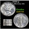 Image 1 : 1936-p Mercury Dime 10c Grades Select Unc FSB