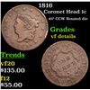 Image 1 : 1816 Coronet Head Large Cent 1c Grades vf details