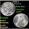 Image 1 : 1926-s Peace Dollar $1 Grades Select+ Unc