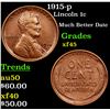 Image 1 : 1915-p Lincoln Cent 1c Grades xf+