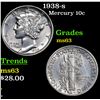 Image 1 : 1938-s Mercury Dime 10c Grades Select Unc