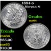 Image 1 : 1884-o Morgan Dollar $1 Grades Choice Unc