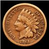 Image 2 : 1861 Indian Cent 1c Grades f+