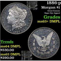 1886-p Morgan Dollar $1 Grades Select Unc+ DMPL