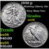 Image 1 : 1936-p Walking Liberty Half Dollar 50c Grades Choice AU/BU Slider