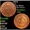 Image 1 : 1864 Two Cent Piece 2c Grades vf+