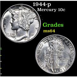 1944-p Mercury Dime 10c Grades Choice Unc