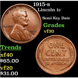 1915-s Lincoln Cent 1c Grades vf++