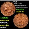 Image 1 : 1906 Indian Cent 1c Grades Select+ Unc BN