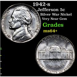1942-s Jefferson Nickel 5c Grades Choice+ Unc