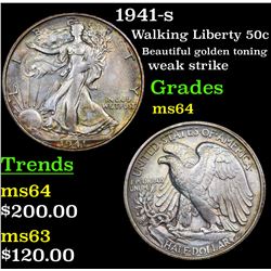 1941-s Walking Liberty Half Dollar 50c Grades Choice Unc