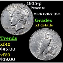 1935-p Peace Dollar $1 Grades xf details