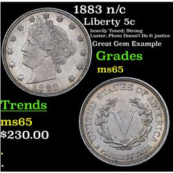 1883 n/c Liberty Nickel 5c Grades GEM Unc