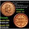 Image 1 : 1864 Turban Liberty F-1 47/332 Civil War Token 1c Grades Select+ Unc BN