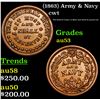 Image 1 : 1863 Army & Navy Civil War Token 1c Grades Select AU