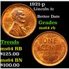 Image 1 : 1921-p Lincoln Cent 1c Grades Choice Unc RB