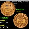 Image 1 : 1863 Army & Navy Civil War Token 1c Grades Select AU