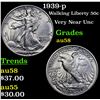 Image 1 : 1939-p Walking Liberty Half Dollar 50c Grades Choice AU/BU Slider