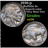 Image 1 : 1936-p Buffalo Nickel 5c Grades Choice AU/BU Slider