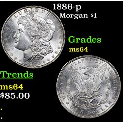 1886-p Morgan Dollar $1 Grades Choice Unc