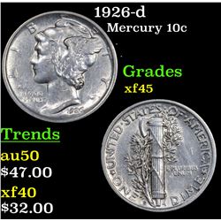 1926-d Mercury Dime 10c Grades xf+