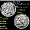 Image 1 : 1945-p Walking Liberty Half Dollar 50c Grades Select Unc