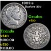 Image 1 : 1902-s Barber Quarter 25c Grades vf++