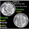 Image 1 : 1934-p Mercury Dime 10c Grades Choice+ Unc