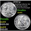 Image 1 : 1943-p Walking Liberty Half Dollar 50c Grades GEM Unc