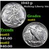 Image 1 : 1942-p Walking Liberty Half Dollar 50c Grades Select Unc