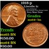 Image 1 : 1918-p Lincoln Cent 1c Grades Choice+ Unc BN