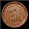 Image 3 : 1864 Union For Ever Civil War Token 1c Grades xf