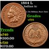 Image 1 : 1864 L Indian Cent 1c Grades vf++
