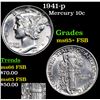 Image 1 : 1941-p Mercury Dime 10c Grades GEM+ FSB