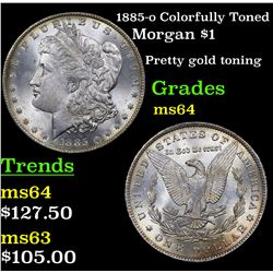 1885-o Colorfully Toned Morgan Dollar $1 Grades Choice Unc