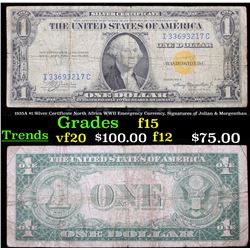 1935A $1 Silver Certificate North Africa WWII Emergency Currency, Signatures of Julian & Morgenthau 