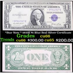 *Star Note * 1935E $1 Blue Seal Silver Certificate Grades gem+ CU