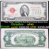 Image 1 : *Star Note* 1928F $2 Red Seal United States Note Grades xf+