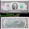 Image 1 : 1976 $2 Federal Reserve Note 1st Day of Issue, with Stamp Grades Gem++ CU