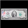 Image 2 : 1976 $2 Federal Reserve Note 1st Day of Issue, with Stamp Grades Gem++ CU