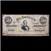 Image 2 : 1864 $50 Confederate States of America Richmond CSA Bank Note T-66 Grades xf